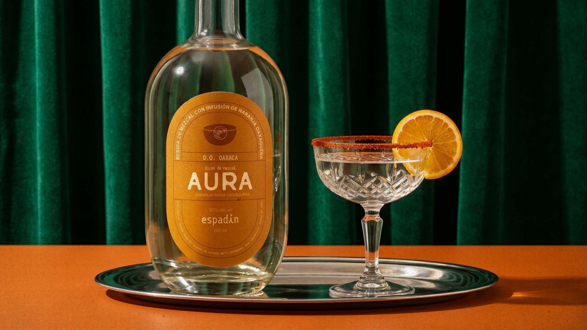 AURA — botella con copa