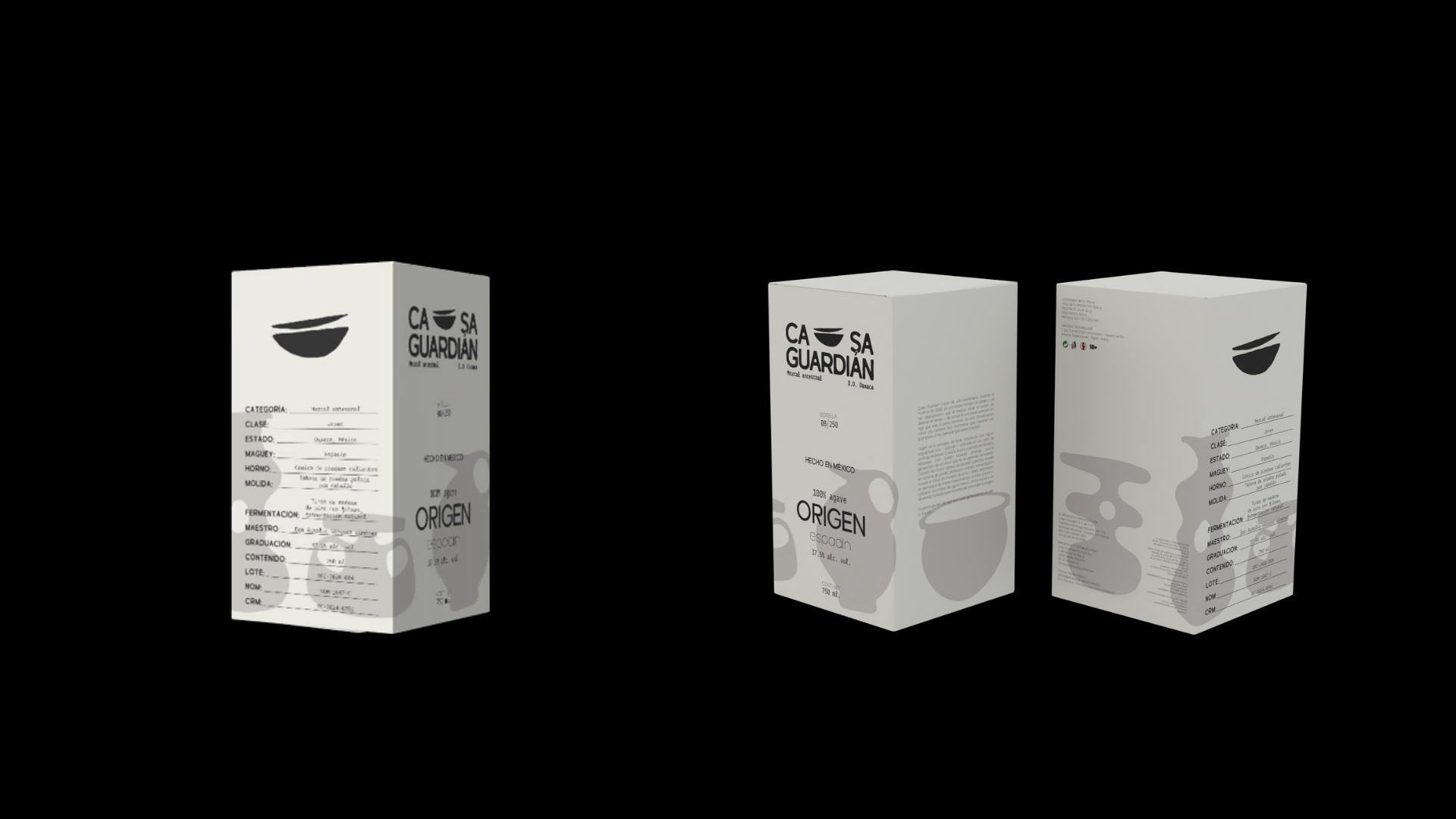 Cajas ORIGEN — render 3D