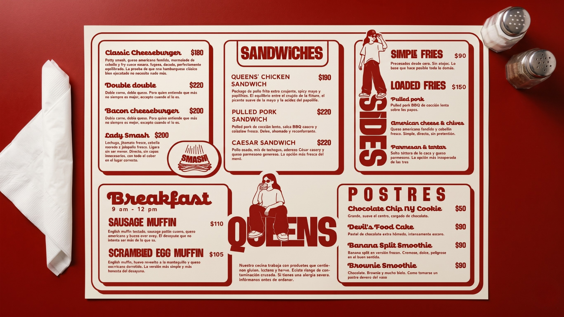 Menú Queens Burger Co.
